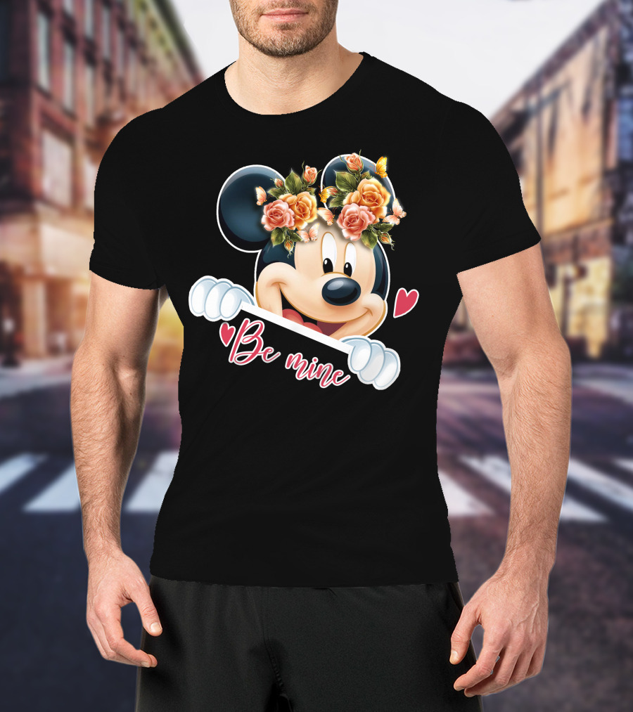 Mickey Be Mine Floral Heart T-Shirt