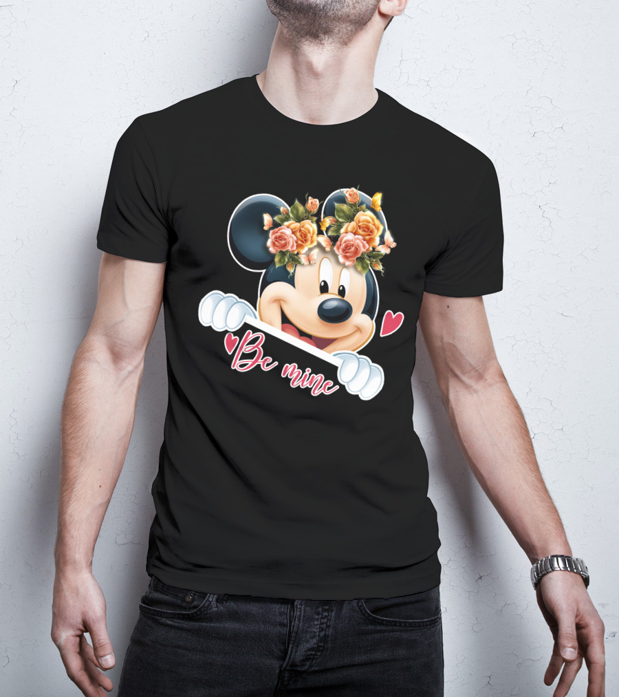 Mickey Be Mine Floral Heart T-Shirt