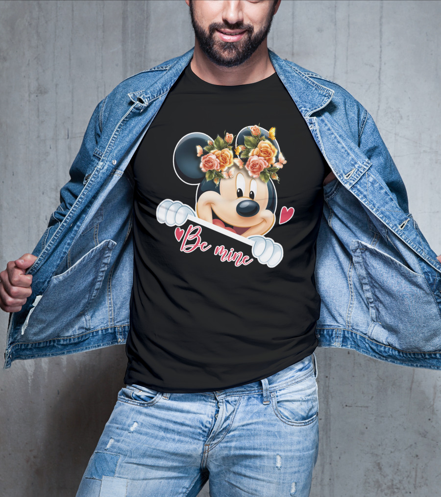Mickey Be Mine Floral Heart T-Shirt