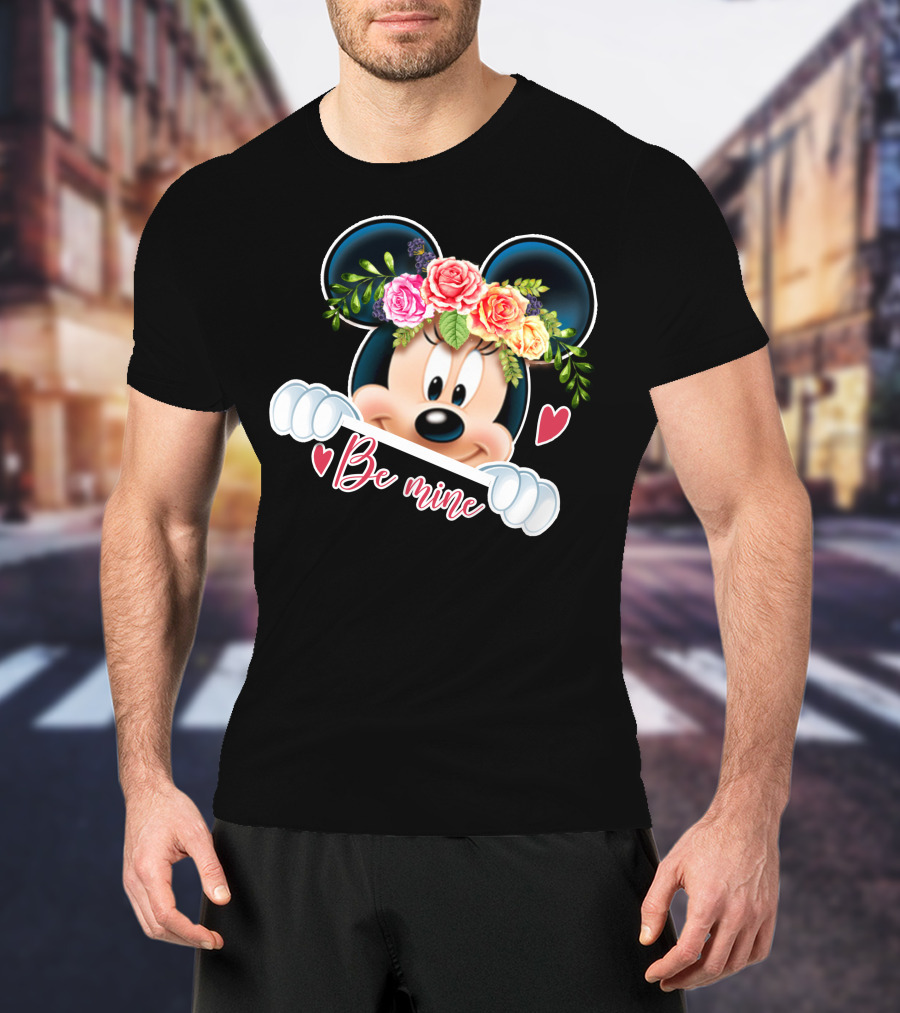 Minnie Mouse Be Mine Floral Hearts T-Shirt