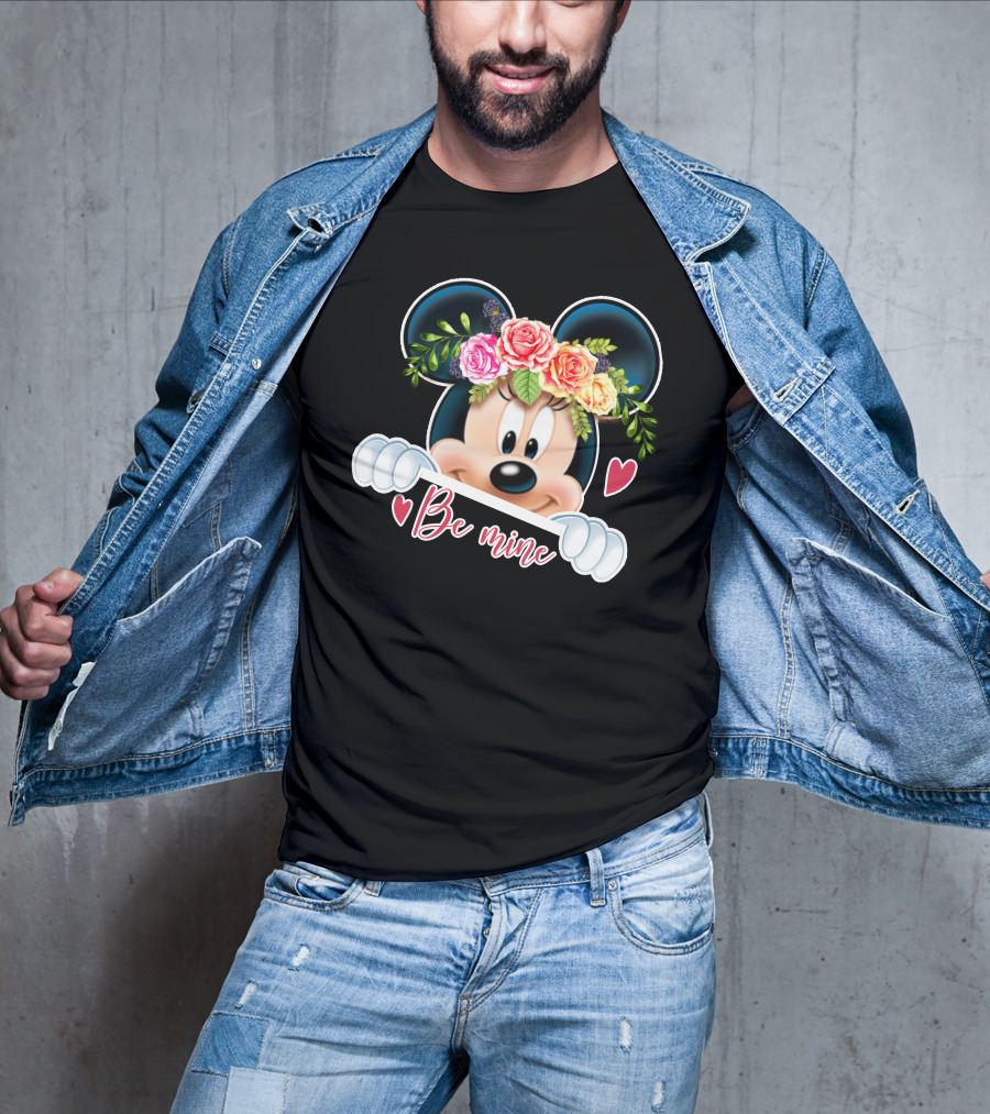 Minnie Mouse Be Mine Floral Hearts T-Shirt