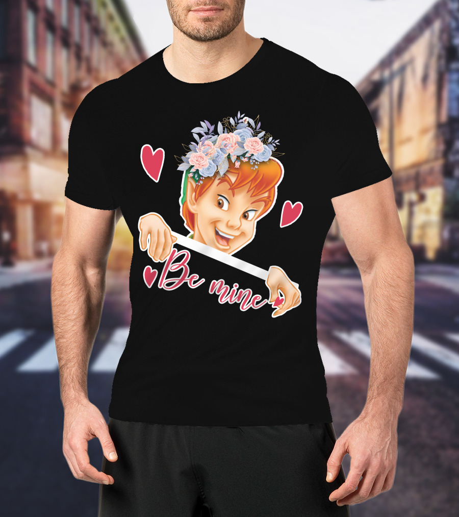 Peter Pan Be Mine Hearts Floral Crown T-Shirt