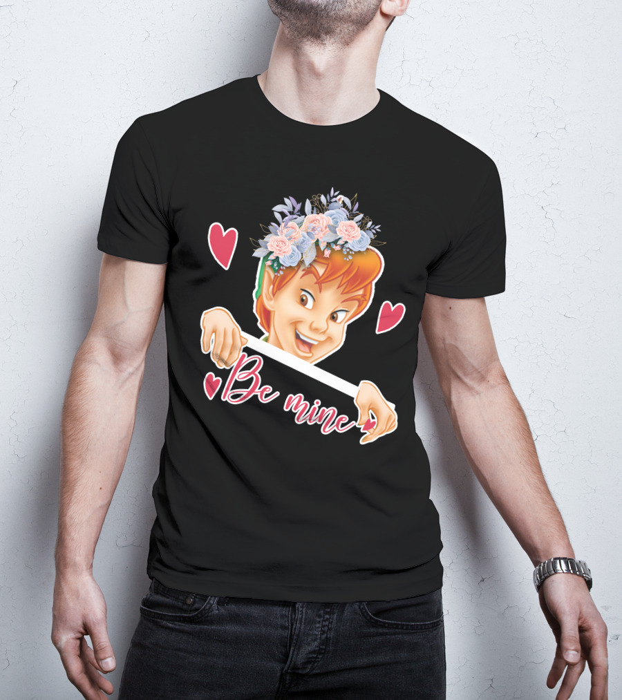 Peter Pan Be Mine Hearts Floral Crown T-Shirt
