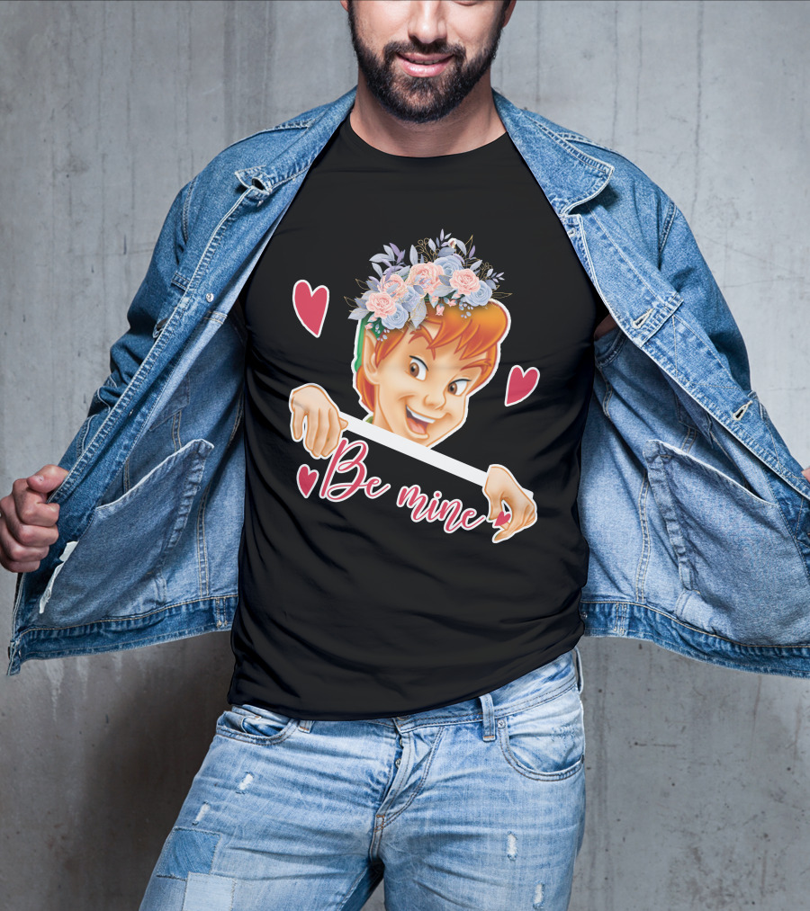 Peter Pan Be Mine Hearts Floral Crown T-Shirt