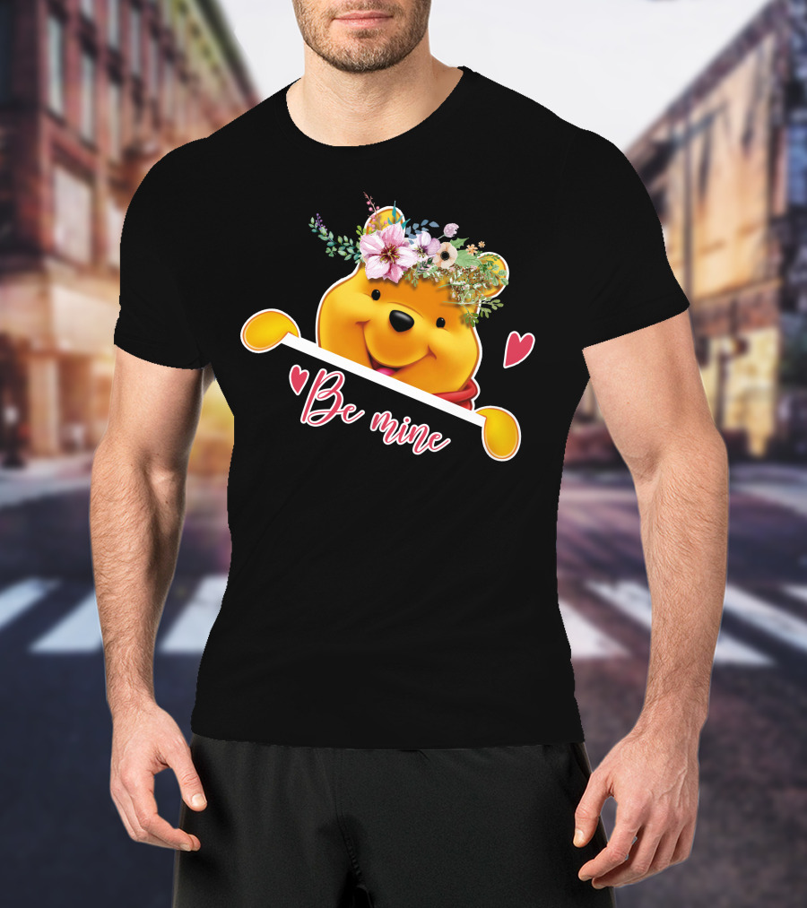 Be Mine Pooh Floral Heart T-Shirt