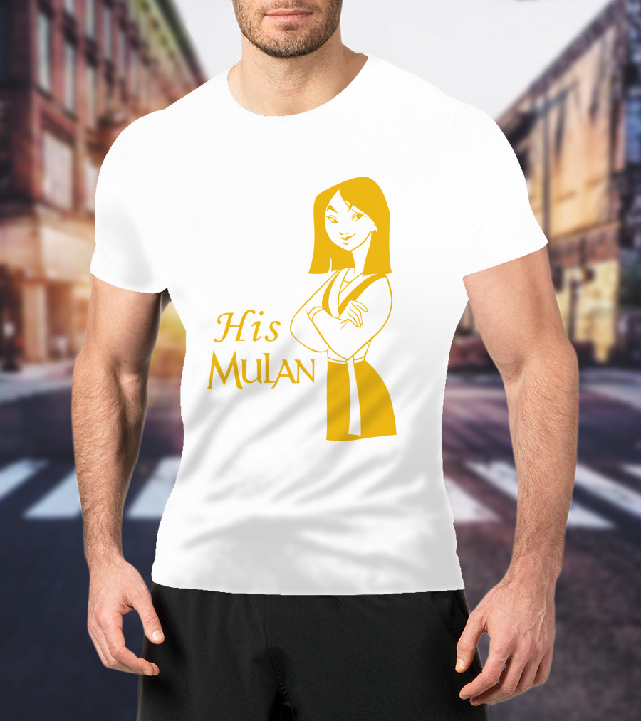 His Mulan Cartoon Character And Text In Yellow T-Shirt