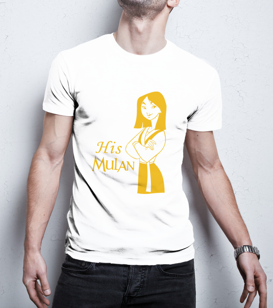 His Mulan Cartoon Character And Text In Yellow T-Shirt