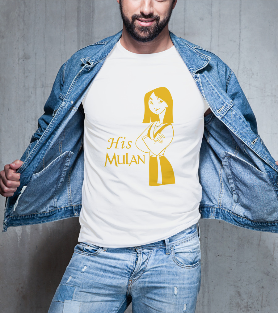 His Mulan Cartoon Character And Text In Yellow T-Shirt