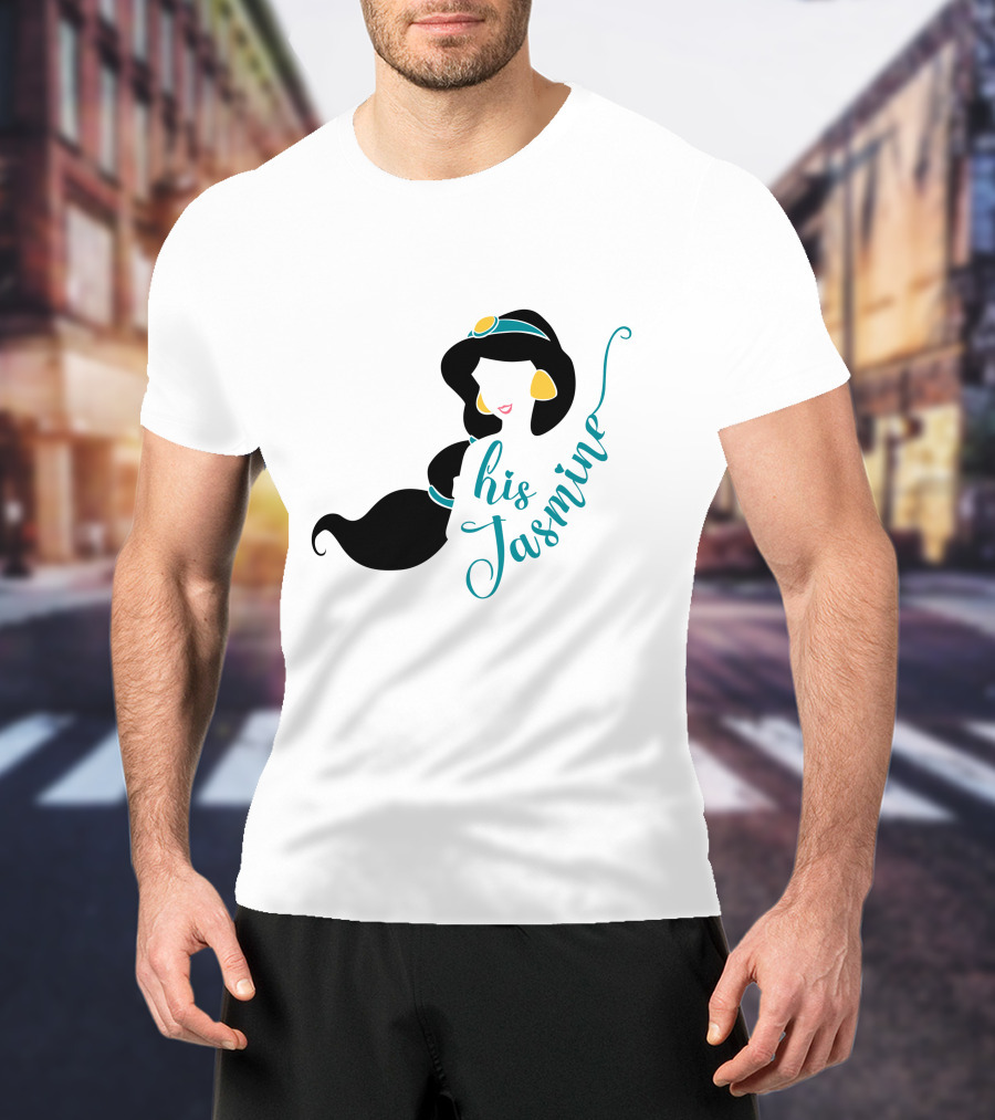 His Jasmine Princess Silhouette With Long Hair And Gold Accessories T-Shirt
