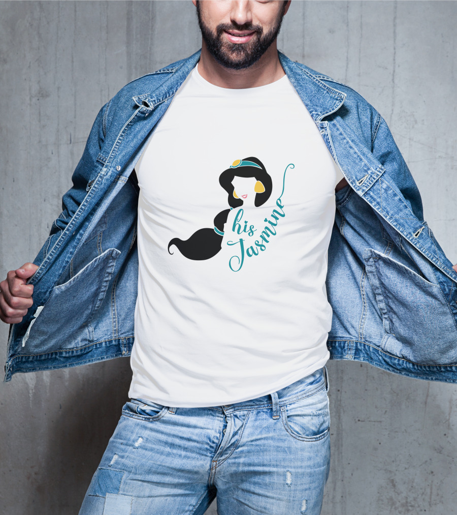 His Jasmine Princess Silhouette With Long Hair And Gold Accessories T-Shirt