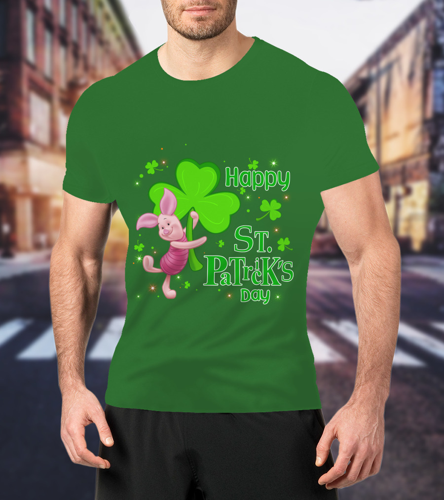 Happy St. Patrick's Day Piglet Shamrock T-Shirt