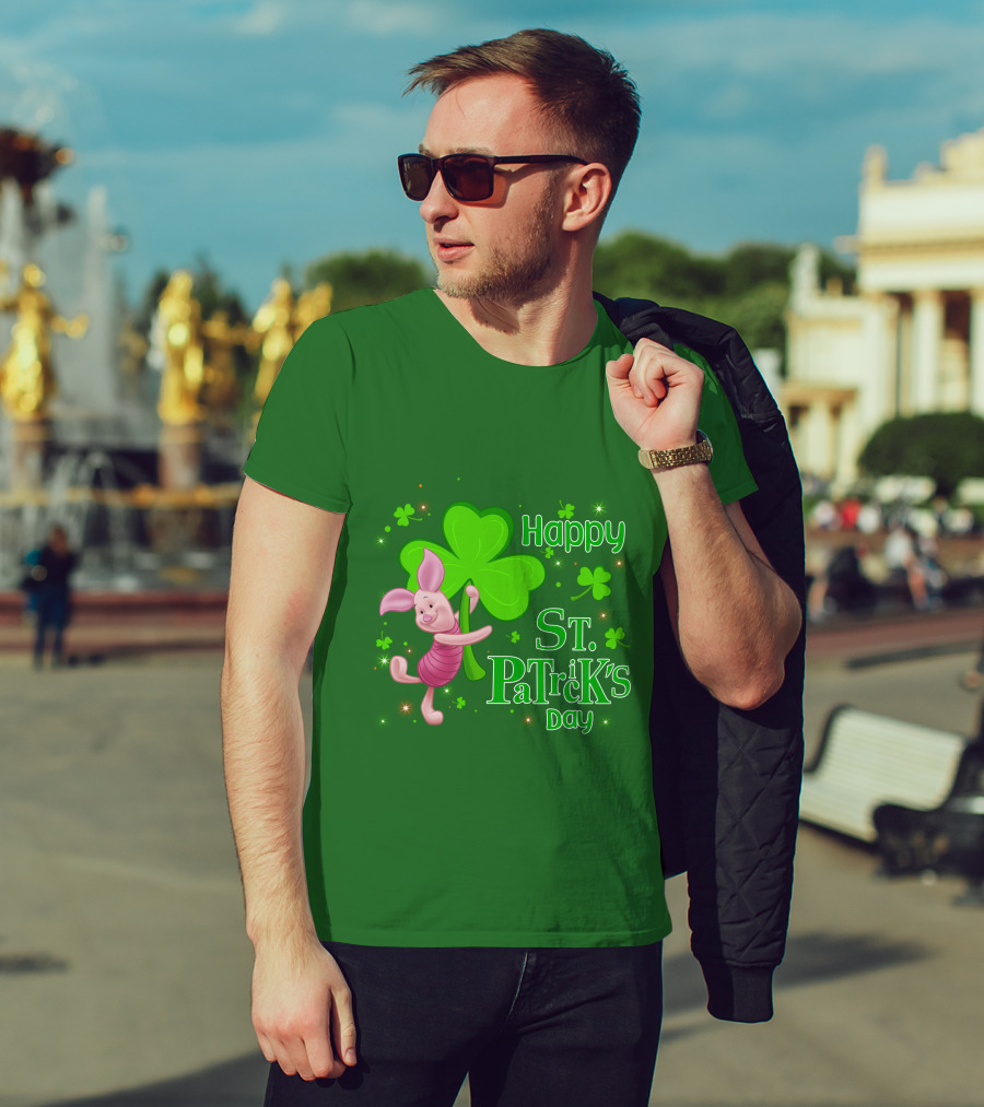 Happy St. Patrick's Day Piglet Shamrock T-Shirt