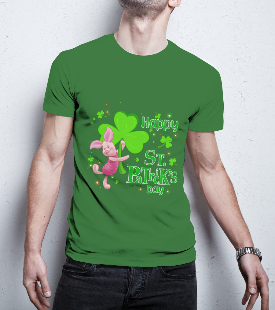 Happy St. Patrick's Day Piglet Shamrock T-Shirt