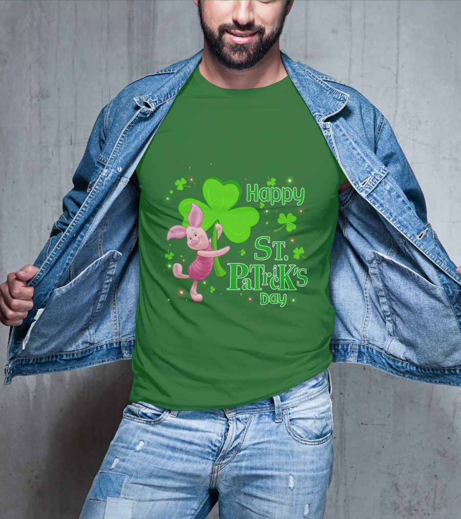 Happy St. Patrick's Day Piglet Shamrock T-Shirt