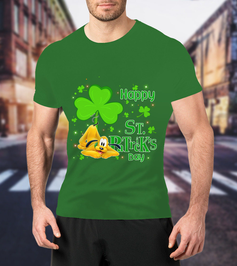 Happy St Patrick's Day Pluto Shamrock T-Shirt