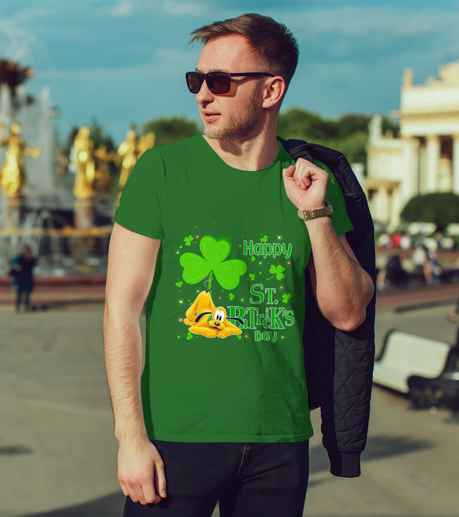 Happy St Patrick's Day Pluto Shamrock T-Shirt