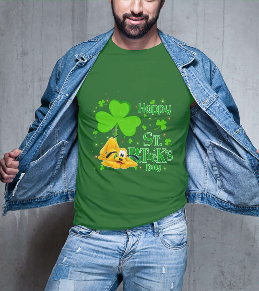 Happy St Patrick's Day Pluto Shamrock T-Shirt