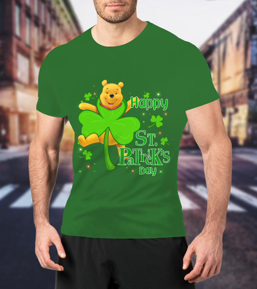 Happy St. Patrick's Day Pooh Shamrock T-Shirt