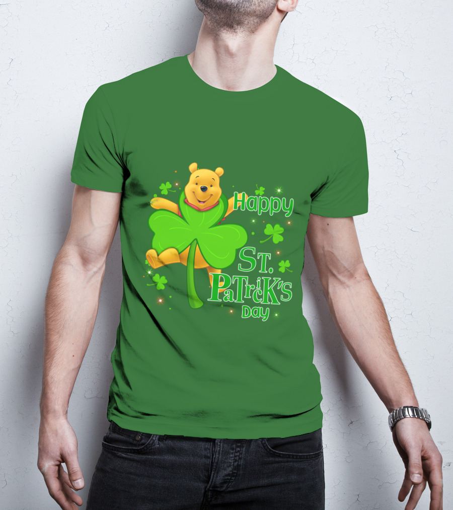 Happy St. Patrick's Day Pooh Shamrock T-Shirt