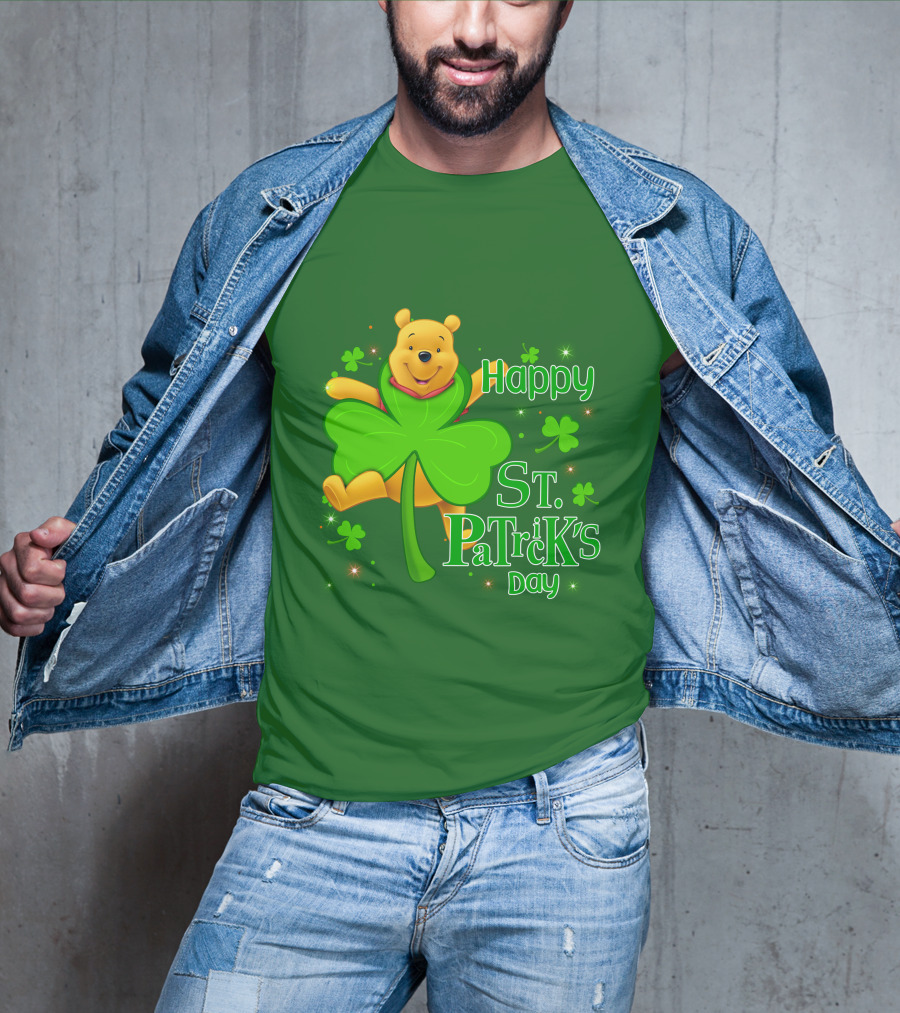 Happy St. Patrick's Day Pooh Shamrock T-Shirt