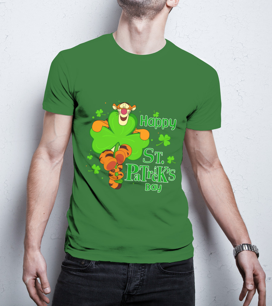 Tigger Happy St. Patrick's Day Shamrock T-Shirt