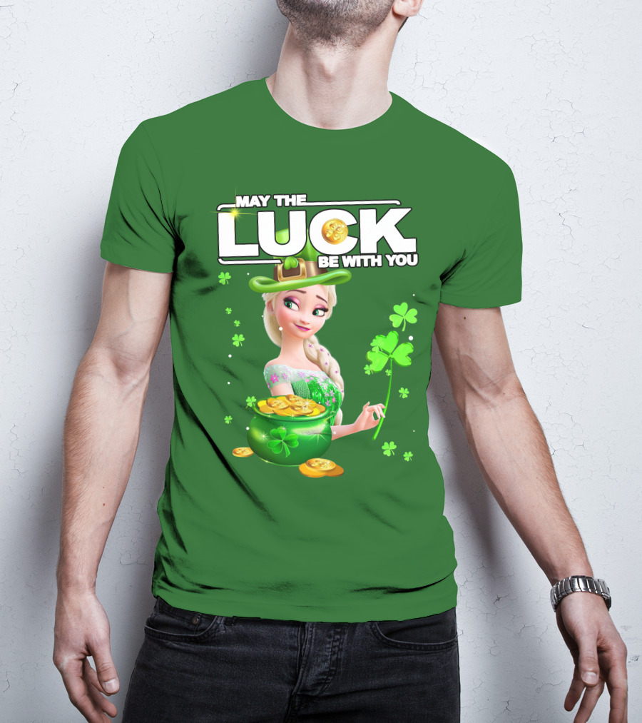 May The Luck Be With You St Patrick's Day Elsa T-Shirt