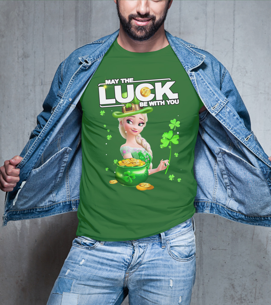 May The Luck Be With You St Patrick's Day Elsa T-Shirt