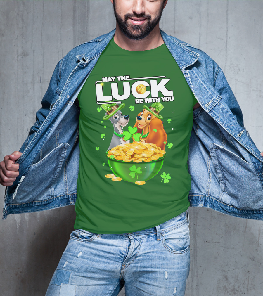 May The Luck Be With You Lady And The Tramp St Patrick's Day T-Shirt