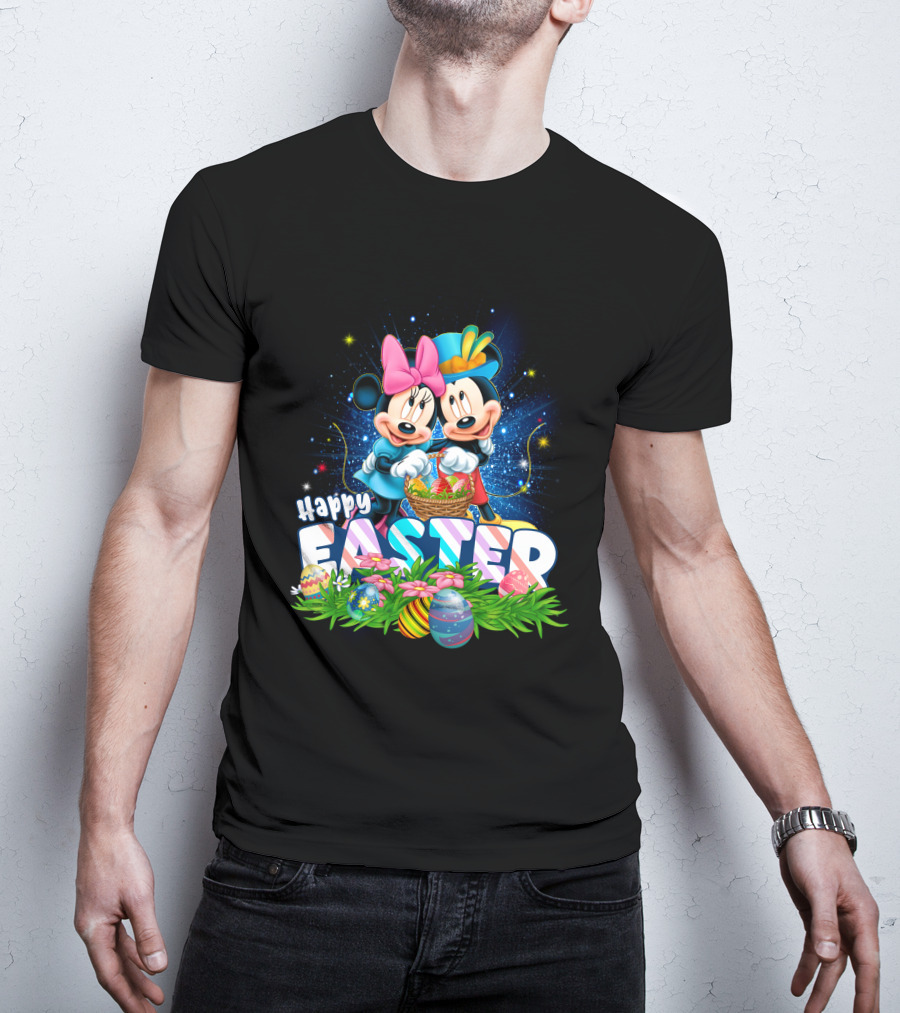 Mk Mn Happy Easter Basket Celebration With Colorful Eggs T-Shirt