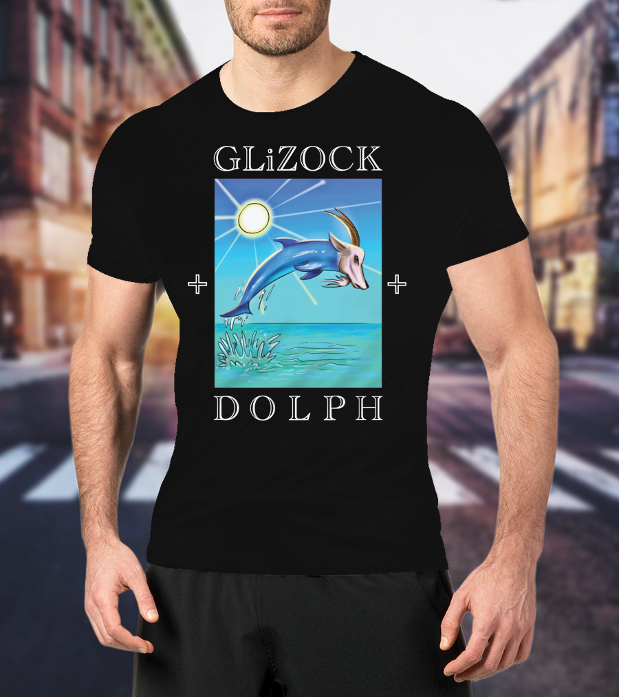 GLiZOCK DOLPH Goat Dolphin Jump Ocean T-Shirt