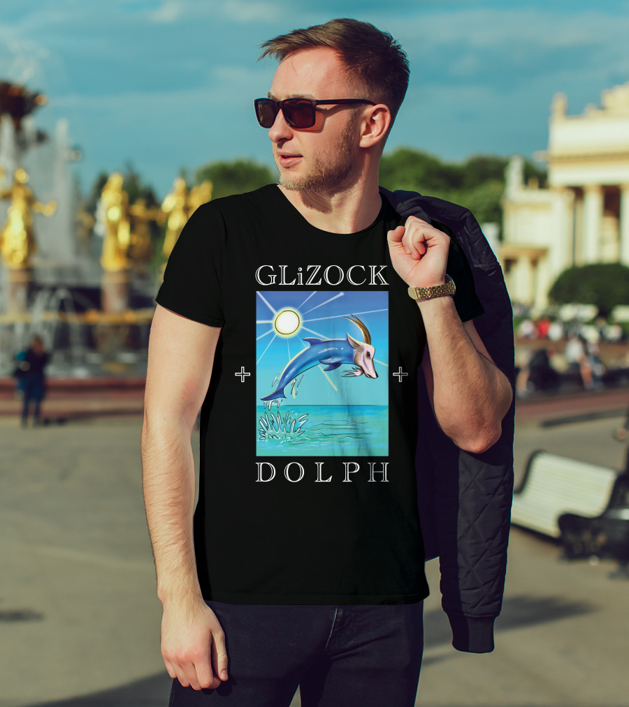 GLiZOCK DOLPH Goat Dolphin Jump Ocean T-Shirt
