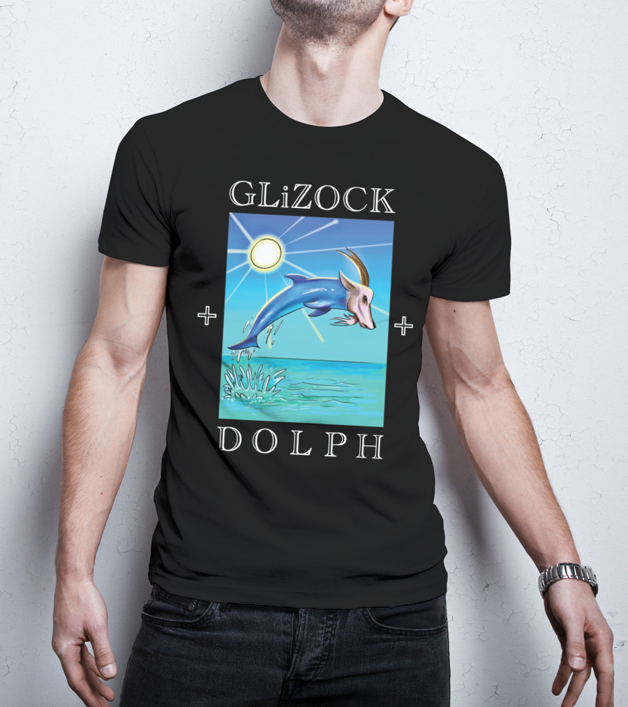 GLiZOCK DOLPH Goat Dolphin Jump Ocean T-Shirt