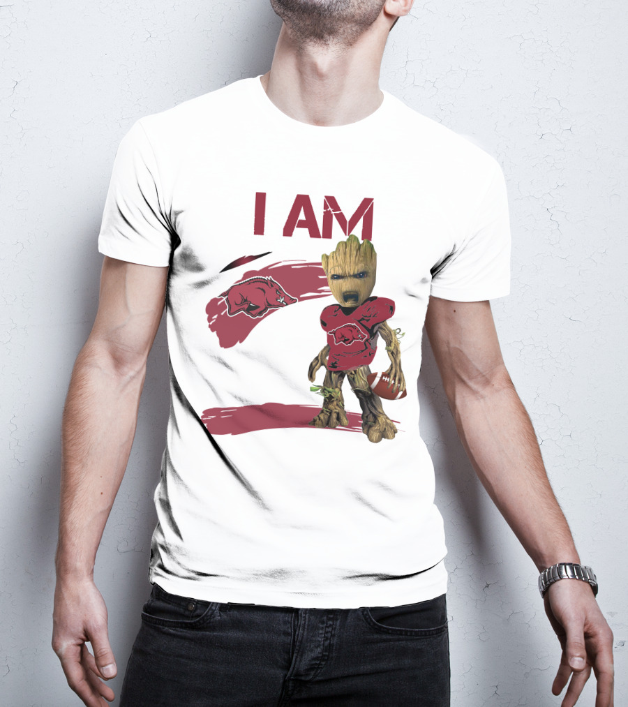 I AM Arkansas Razorbacks Football Groot Fan T-Shirt