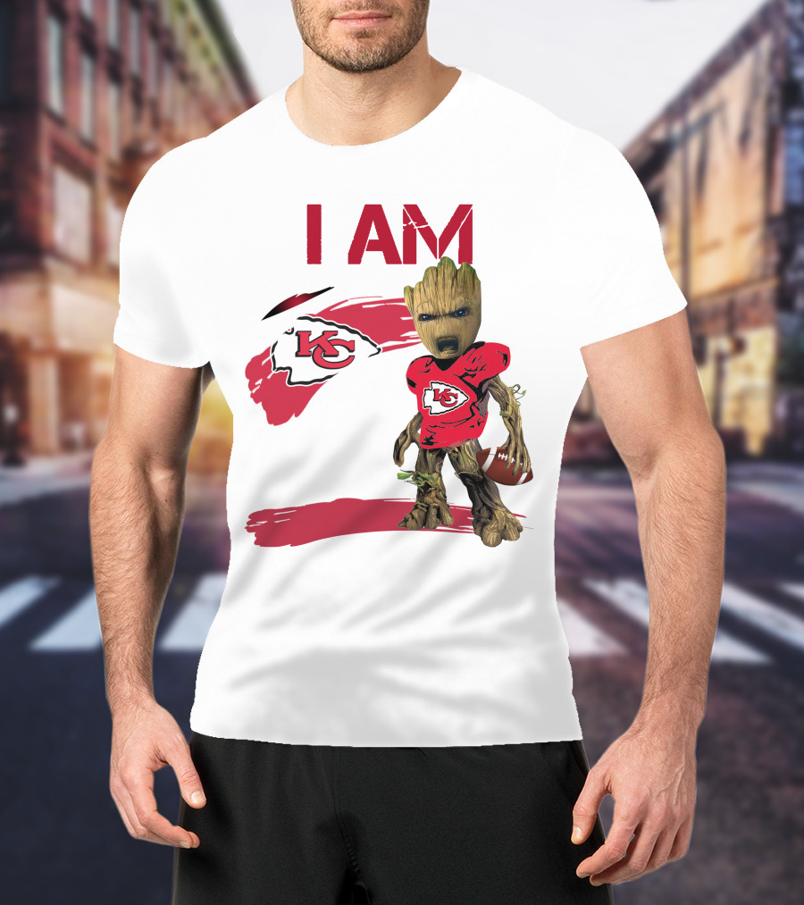 I AM KC Chiefs Groot Football T-Shirt