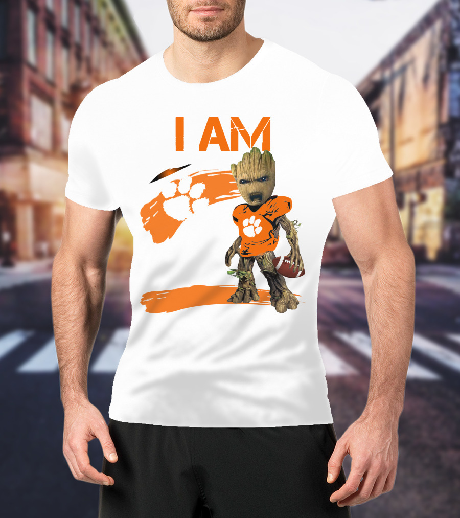 I AM Clemson Tigers Football Groot Fan T-Shirt