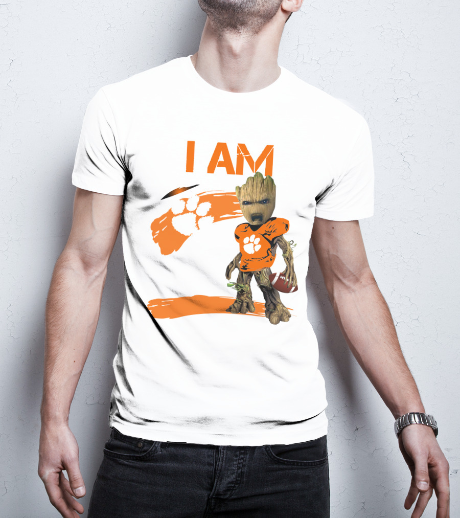 I AM Clemson Tigers Football Groot Fan T-Shirt