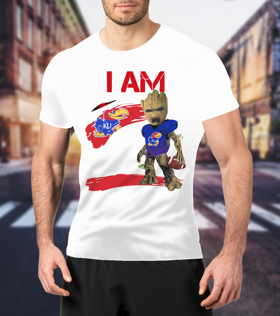 I AM KU Jayhawks Football Groot T-Shirt
