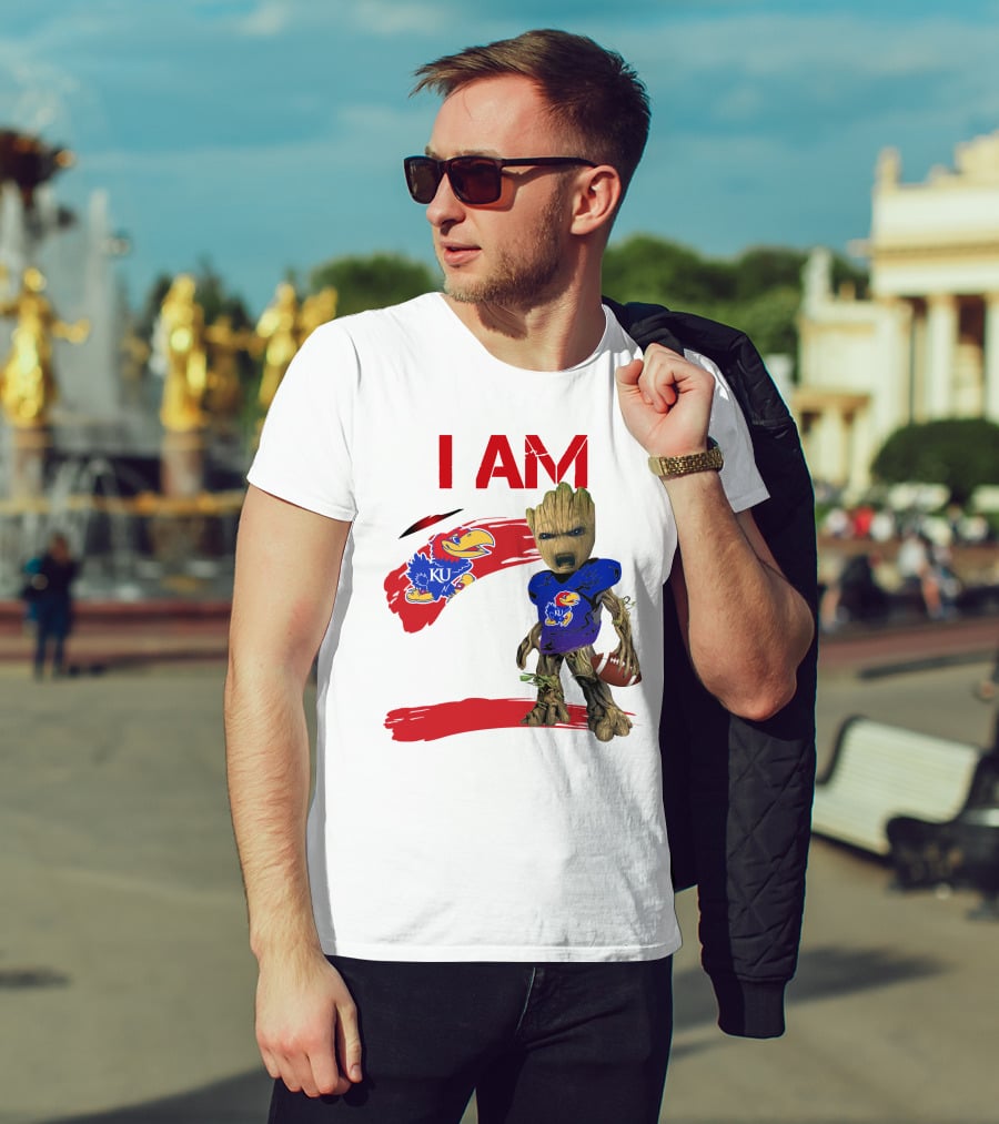I AM KU Jayhawks Football Groot T-Shirt