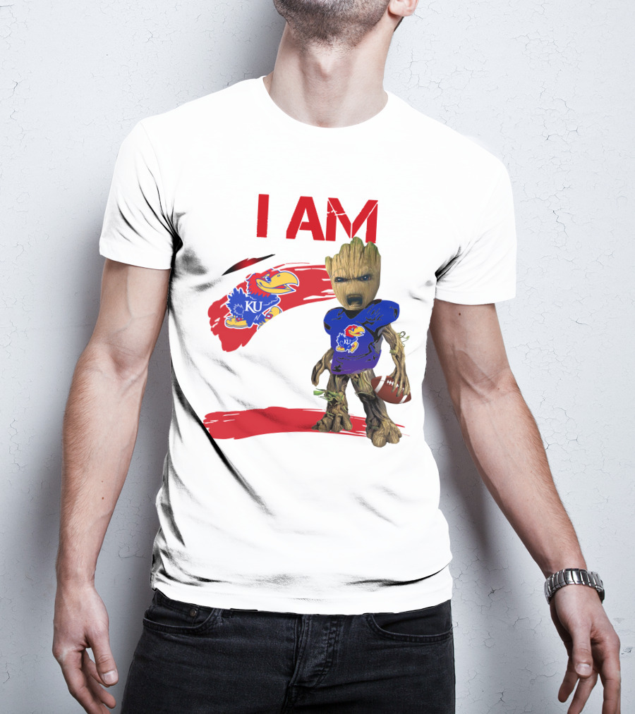 I AM KU Jayhawks Football Groot T-Shirt
