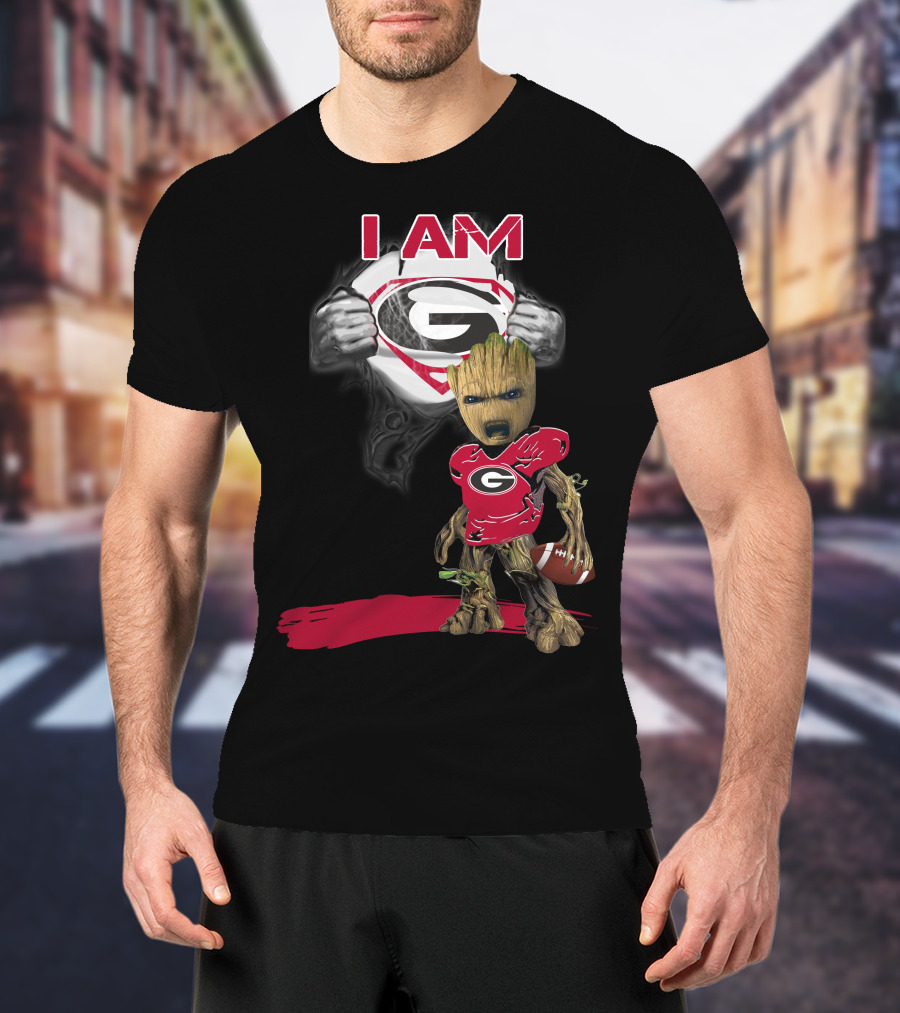 I Am Bulldogs Baby Groot Superman T-Shirt