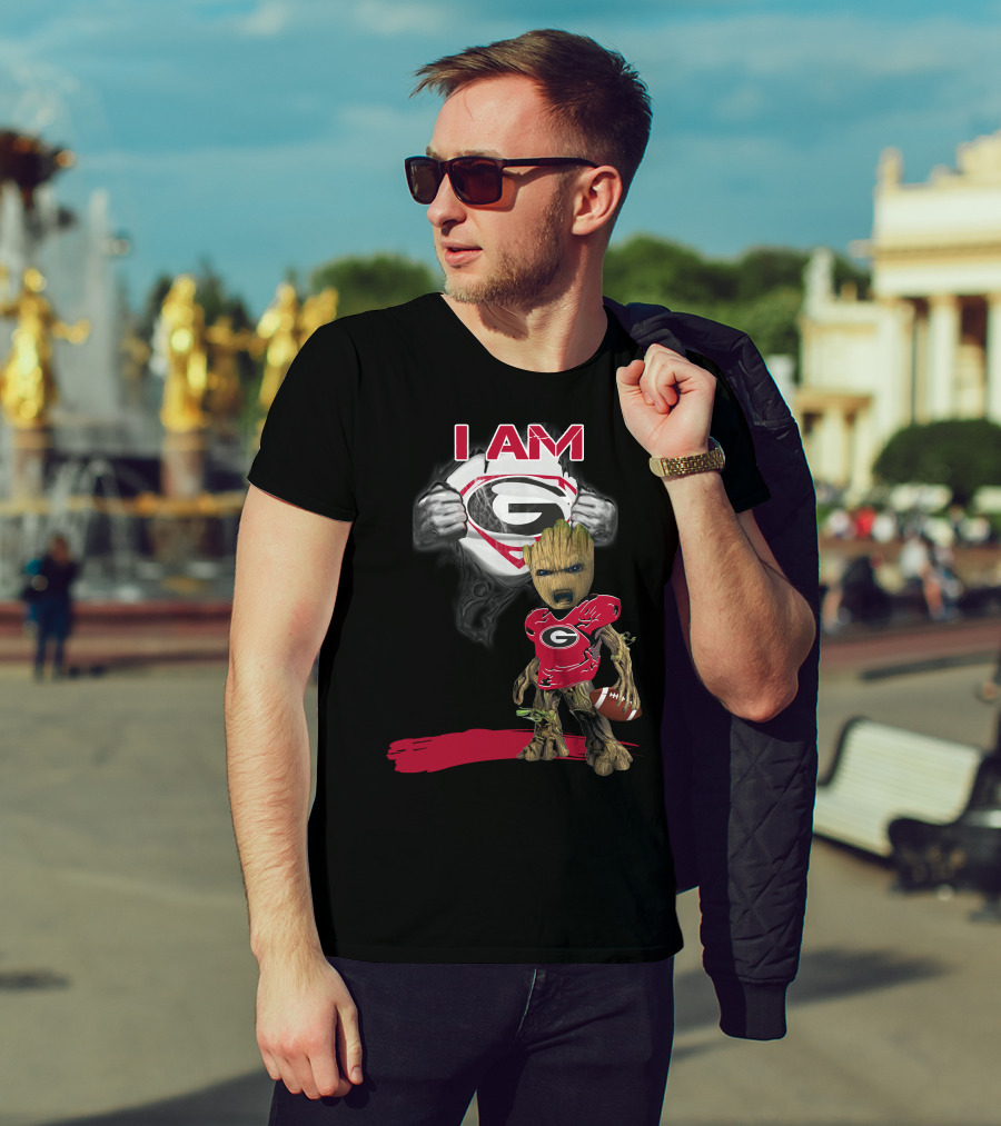 I Am Bulldogs Baby Groot Superman T-Shirt