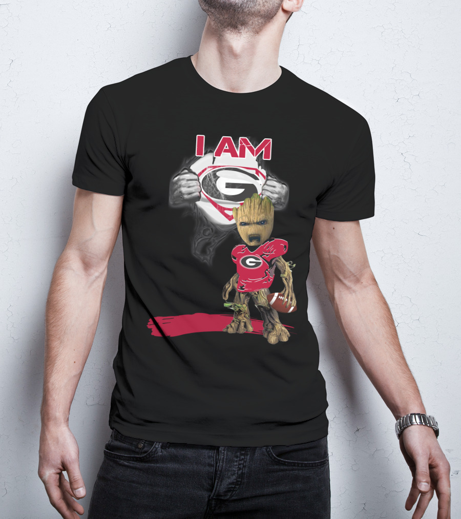 I Am Bulldogs Baby Groot Superman T-Shirt