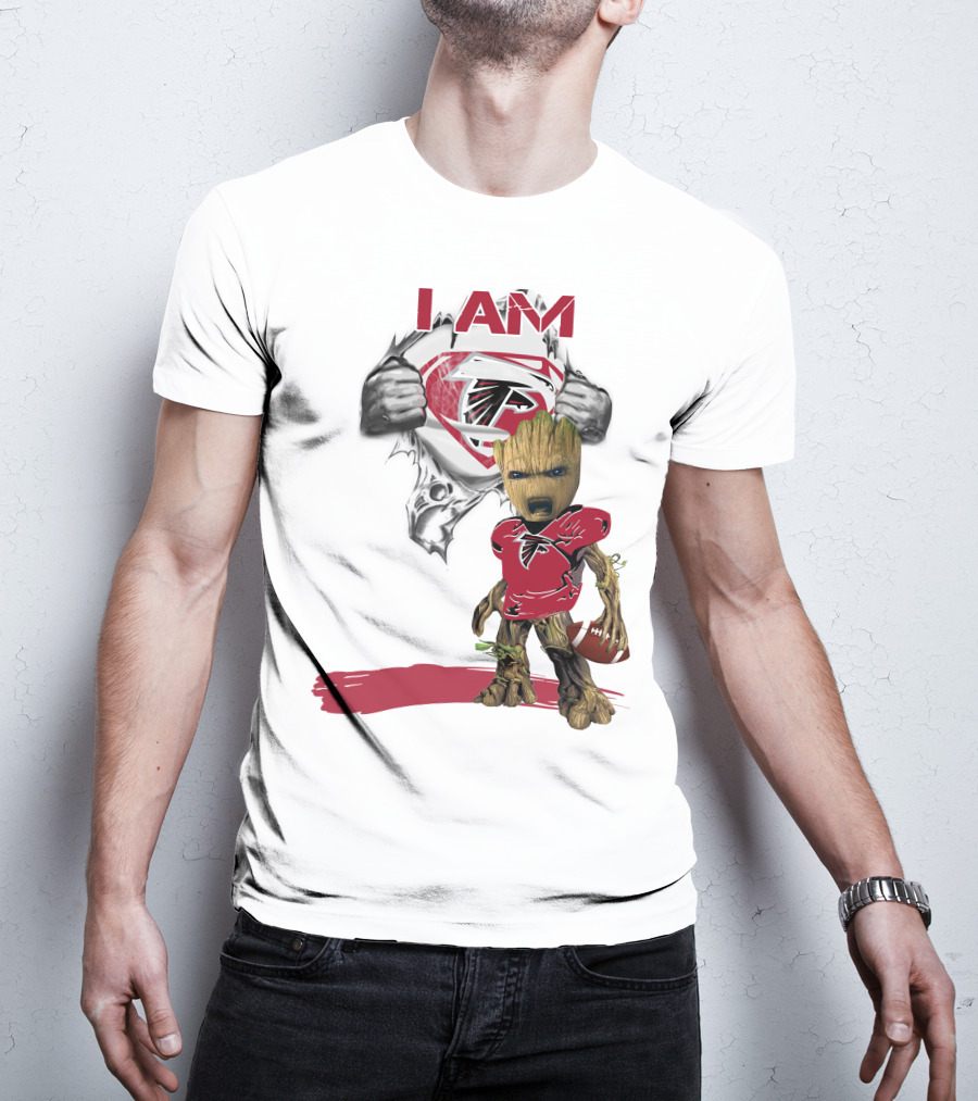 I AM Falcons Baby Groot Superman T-Shirt