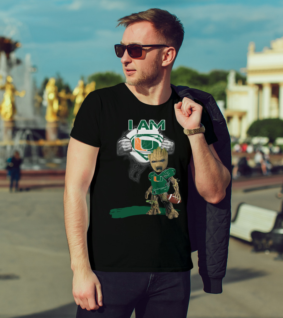 I Am Hurricanes Baby Groot Superman Football T-Shirt
