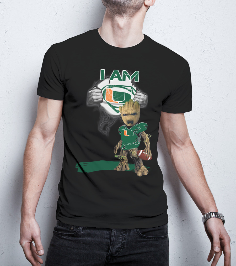 I Am Hurricanes Baby Groot Superman Football T-Shirt