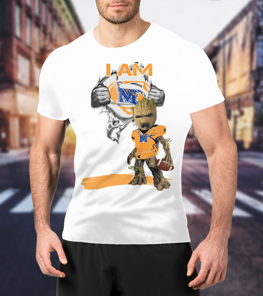 I AM Memphis Baby Groot Football Fan T-Shirt