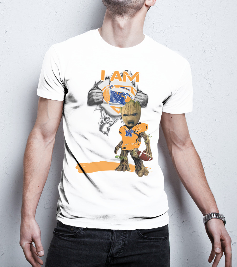 I AM Memphis Baby Groot Football Fan T-Shirt