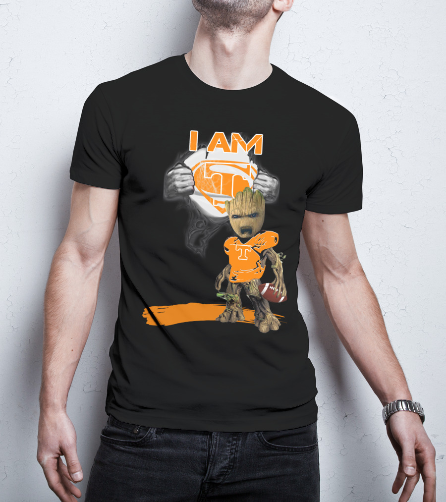 I Am Tennessee Baby Groot Superman Football T-Shirt
