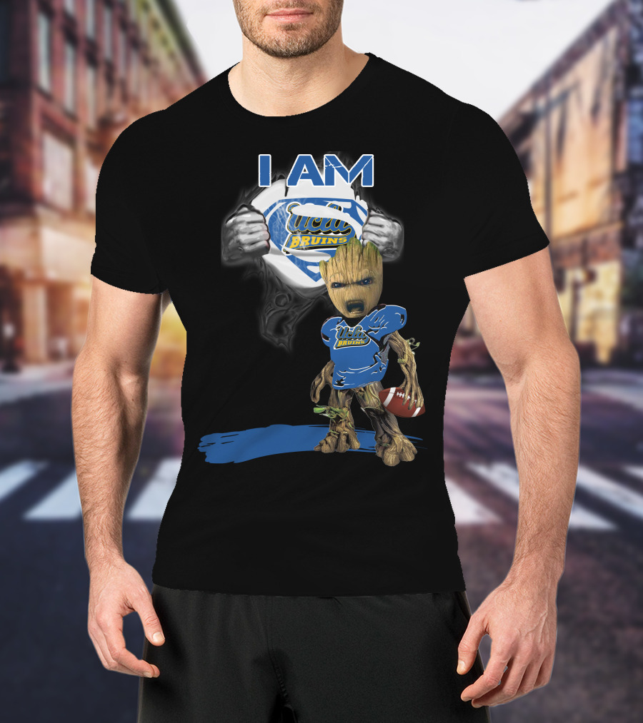 I Am UCLA Bruins Baby Groot Superman Football T-Shirt