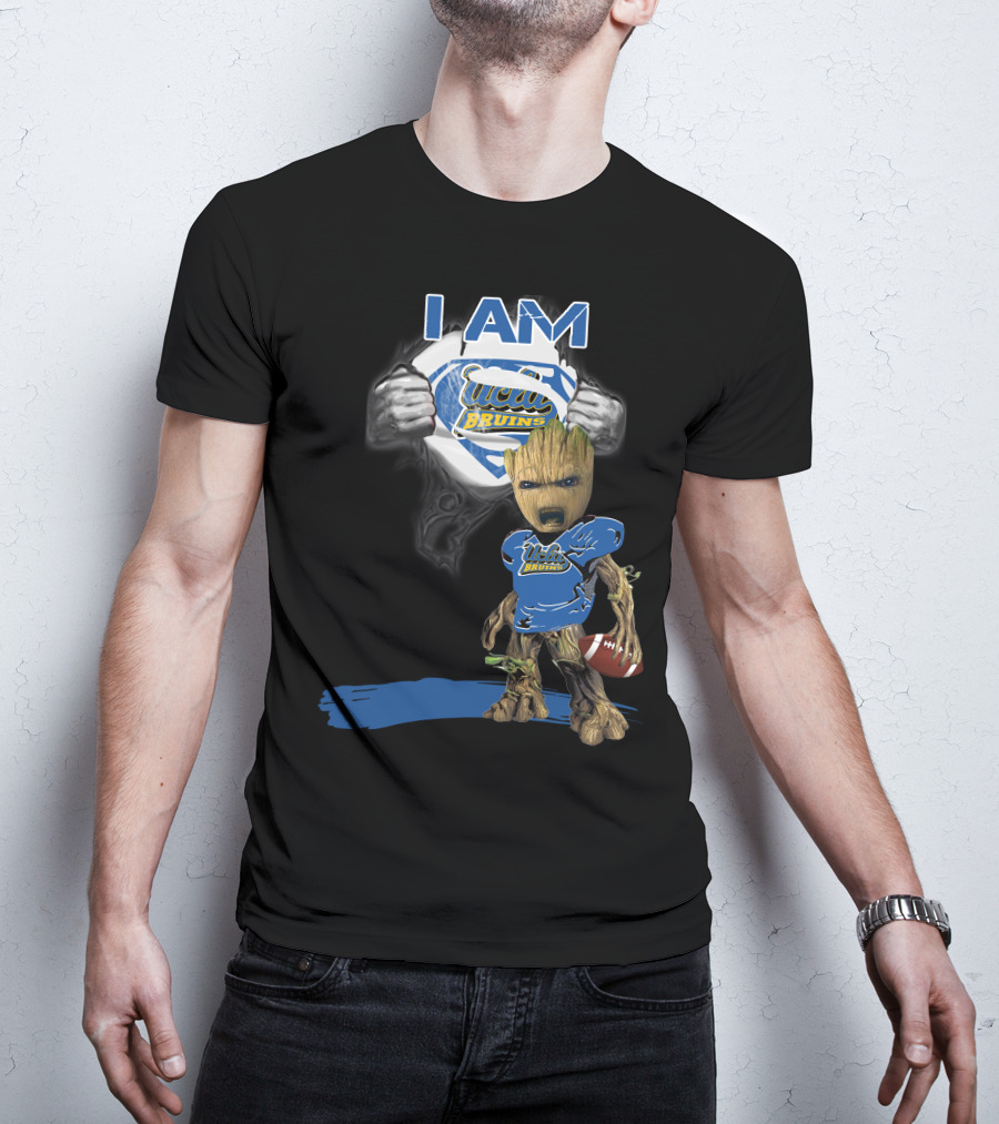 I Am UCLA Bruins Baby Groot Superman Football T-Shirt